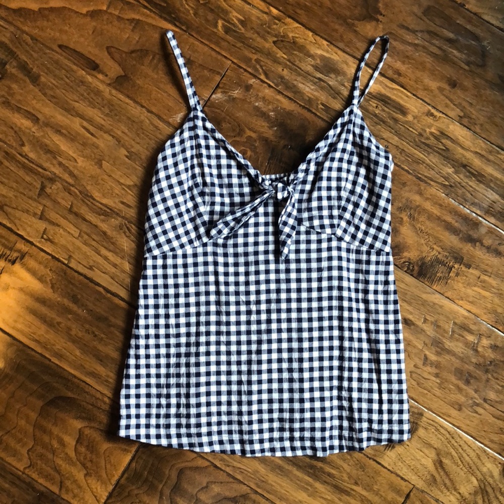 Adorable blue and white gingham tank